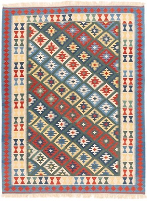 Kelim Kashkouli Teppich 162x212 cm handgewebt Wolle Persien Unikat Neu