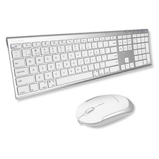 Premium Bluetooth Keyboard and Mouse for Mac  Compatible Aluminum Silver