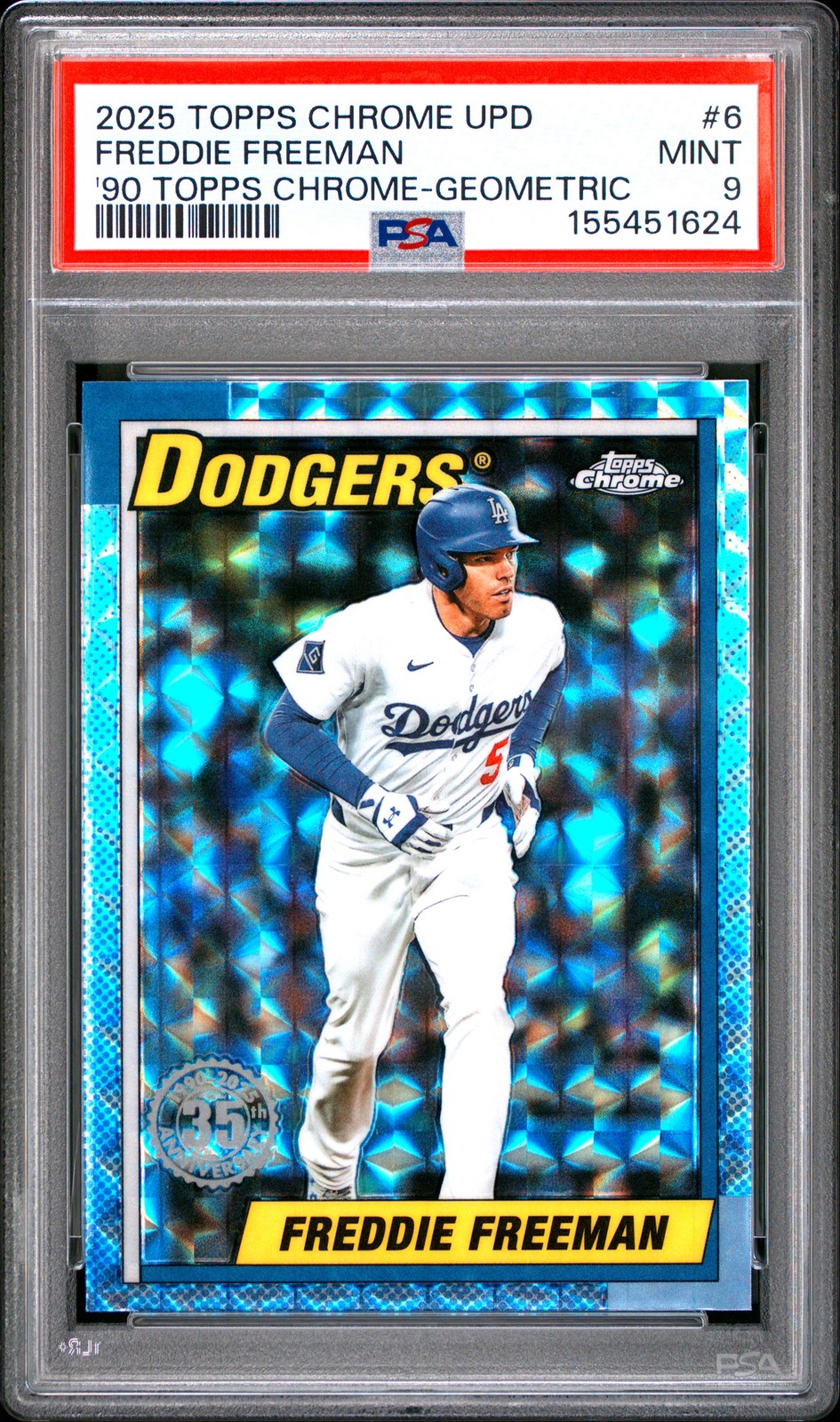 2025 TOPPS CHROME UPDATE 1990 TOPPS CHROME GEOMETRIC #6 FREDDIE FREEMAN PSA 9 view 1