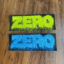 (2) Vtg Zero Skateboards Sub Zero Slime Bold Logo Sticker Jamie Thomas Ships Now
