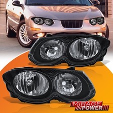 Clear Signal Factory Style Black Head Light Halogen Lamp For 99-04 Chrysler 300m