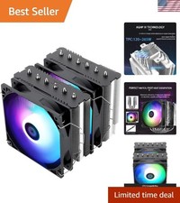 Dual PWM Fan ARGB CPU Cooler - 6 Heat Pipes for Extreme Cooling Performance