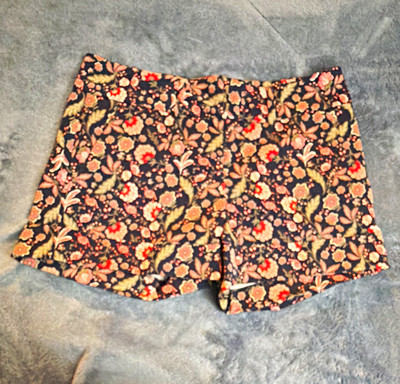 Madewell Women's Navy Floral Chino Shorts Size 2 3'' Inseam Pockets