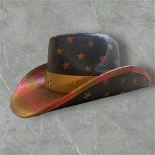 American Flag USA Cowboy straw Hat
