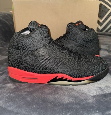 Nike Air Jordan 5 3Lab5 Black Infrared size 11.5 599581-010 OG V Black Red