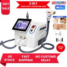 2IN1 755nm 808nm 1064nm Diode Laser Hair Removal Pico Tattoo ND YAG Machine