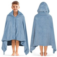 Kids Bath Poncho Towel Hooded Wrap for Swim Pool Toddler Boy Girl 3-8 Soft Warm