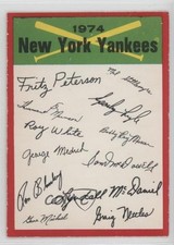 1974 O-Pee-Chee Team Checklists New York Yankees 07vd