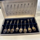 Rare Reed & Barton Sterling Silver Harlequin Floral Demitasse Spoons Set Of 8