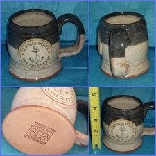 Sunset Hill Stoneware Coffee Tea Mug SEA THE CHANCE Anchor Speckled &  Glazed