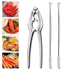Lobster Crackers and Picks Set, Stainless Steel Crab Leg Tools Heavy Duty