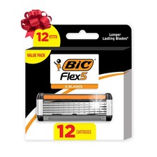BIC Flex 5 Refillable Men's 5 Blade Razors 12 Count Pack of 1 , Black