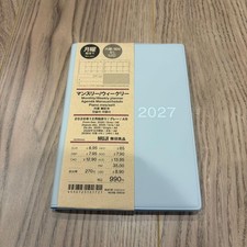 MUJI 2027 Monthly Weekly Planner Schedule Book A6 Gray Left hand layout New