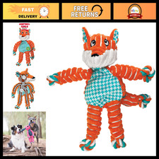 Plush Fox Dog Toy with Knots - Durable Rope  Soft Fabric for Medium/Large Dogs