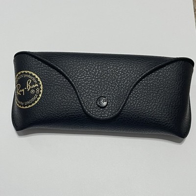 Ray-Ban Black Leather Sunglasses Holder Ray-Ban Glasses Case Large Black, Leather, Unisex  main image 3