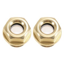 Oil Sight Glass G1/4 Male Threaded Brass Air Compressor Fittings w O-Ring 2Pcs