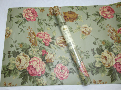 YORK Wallpaper Floral Double Roll KT8389 green pink pearl cottage romantic OOP