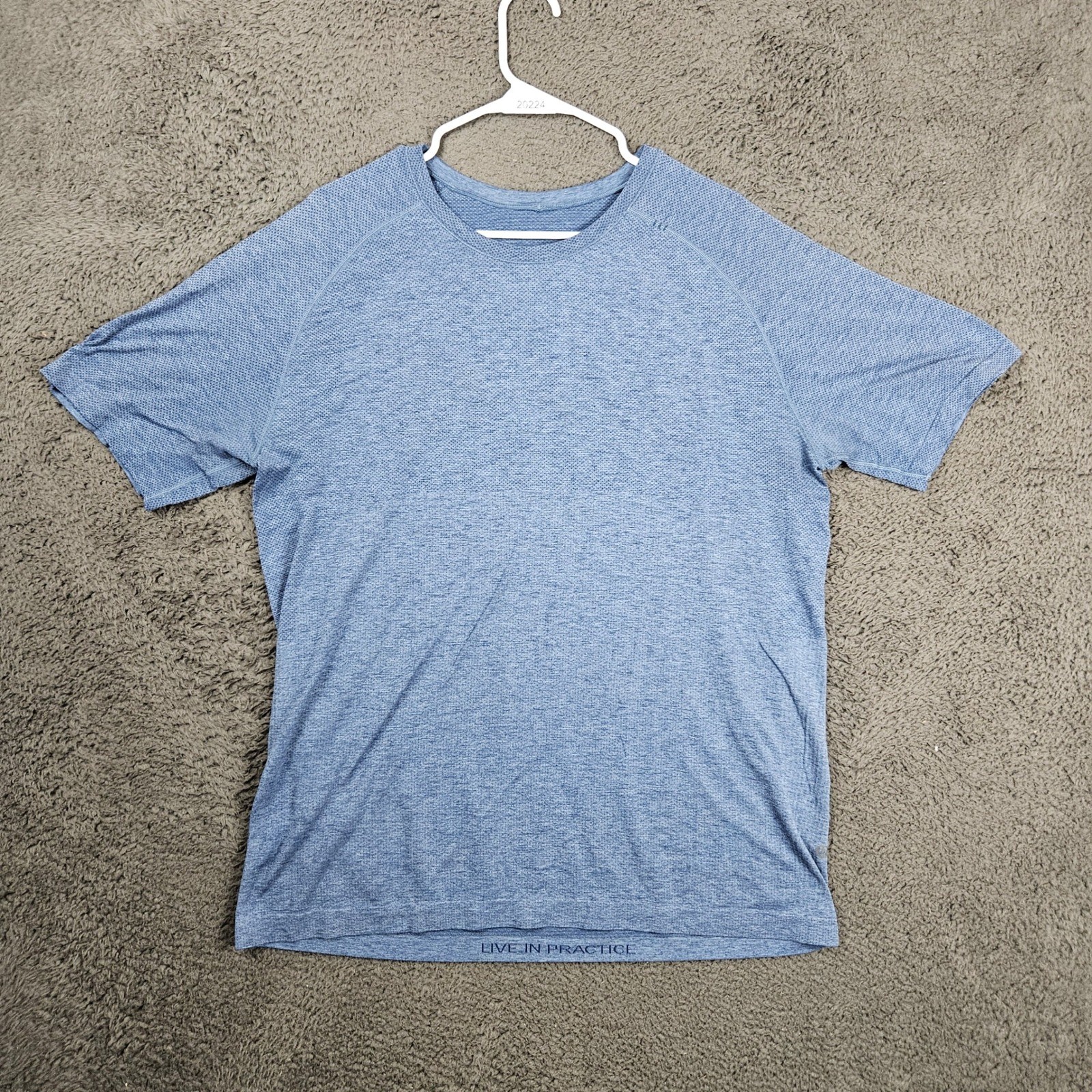 Lululemon Metal Vent Tech Short Sleeve Shirt Mens XL Blue Heather Gym Training