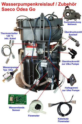 Wasserpumpe Ulka Kreislauf , Flowmeter, Sensor, Saeco Odea Go, Giro Ersatzteile