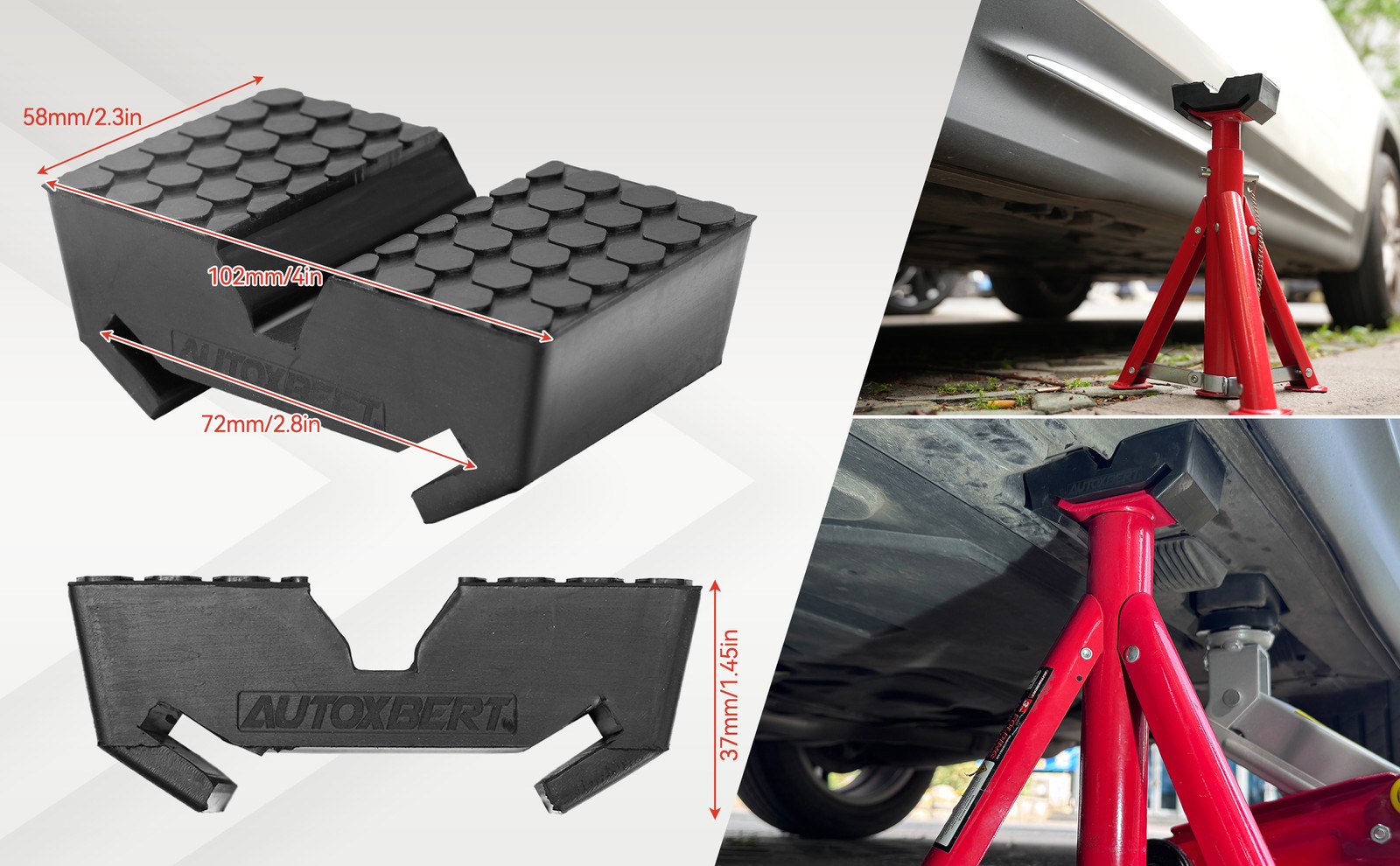 Car Jack Stand Adapter Rubber Pad Truck Pinch Weld Frame Saddle Protector  3Ton