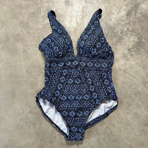 Miraclesuit Bathing Suit Womens Size 12 Paillette Odessey One Piece Beach Blue - Picture 1 of 9