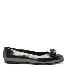 Ferragamo Varina Metallic Leather Ballet Flats