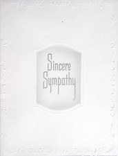 Vintage Gibson Embossed Sympathy Card Elegant White Design Mid-Century