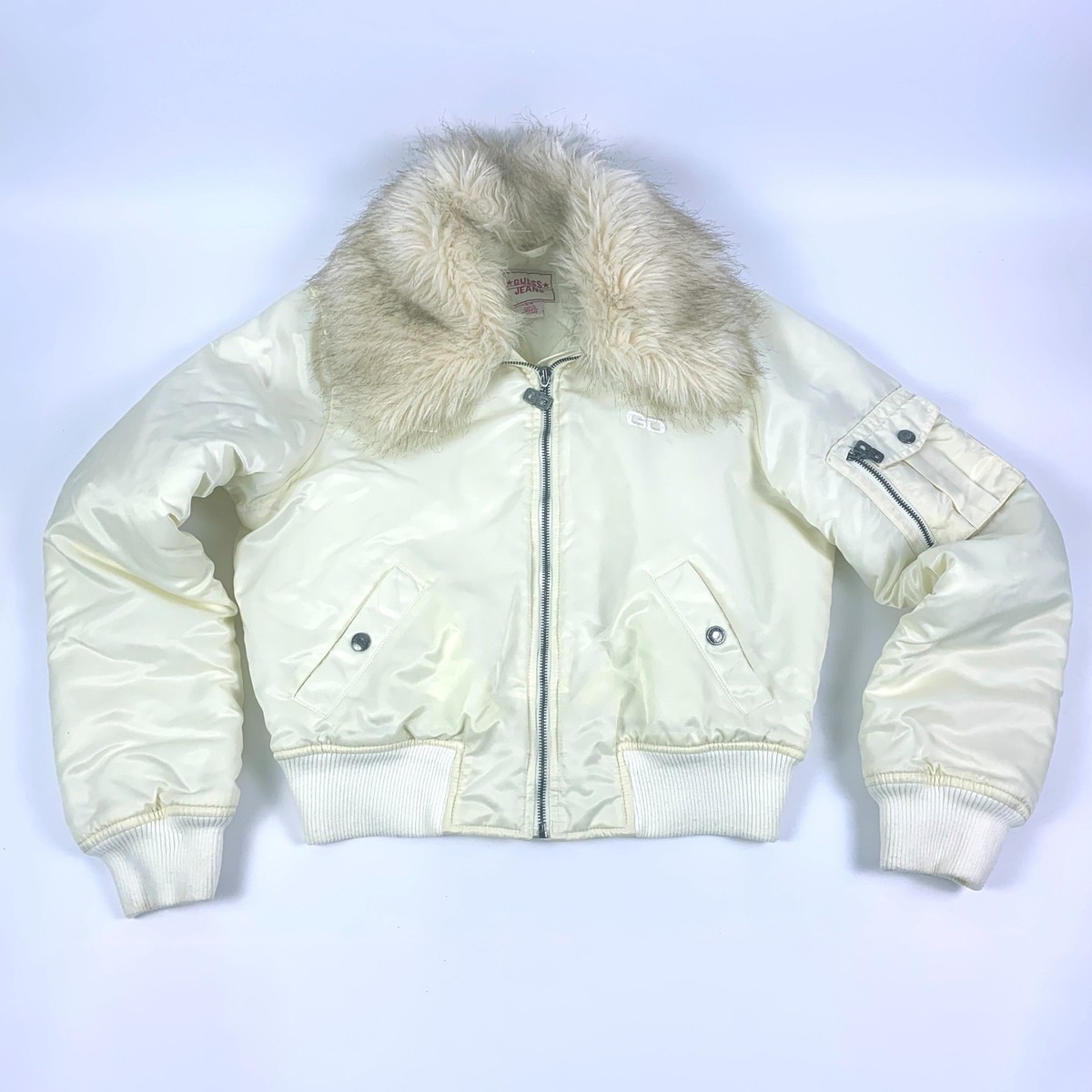 Clothing Guess Bomber Jacket With Hood VTG Y2K Guess Jeans Bomber