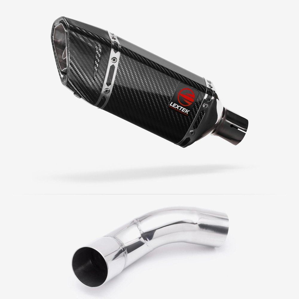 Lextek SP11C Gloss Carbon Fibre Exhaust 200mm for Kawasaki Z900 (20-23)