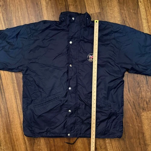 Scream Jackets Men XL Navy Blue Nylon Full Snap Coach Windbreaker Jacket Ocean image 3