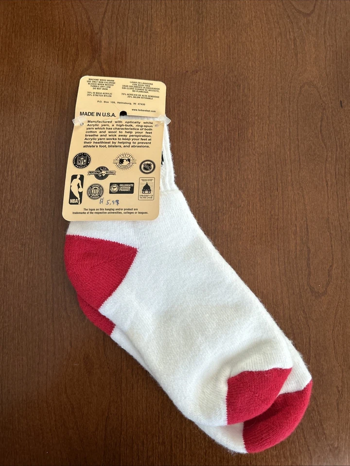 Calcetines de Colección Diseño de Bolos para Pies Descalzos EE. UU. Cuarto Años 90 9-11 Blanco Mezcla Acrílico Foto 4 de 4