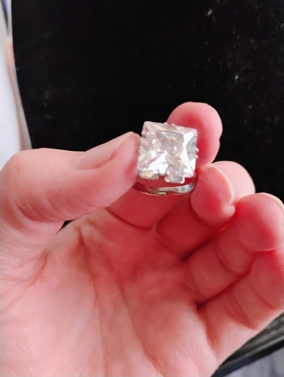 Sizeable Square cut engagement ring - image 2