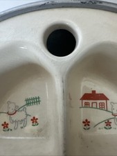 Vintage Excello Baby Warming Dish Little Bo Peep 10 1/4 Need Plug