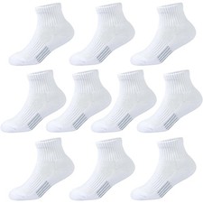 Kids Ankle Socks Boys Cushioned Athletic Short Socks Girls Cotton Quarter Soc...