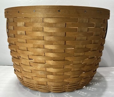 1992 or 1997 Longaberger Large Round Corn Apple Laundry Basket Signed
