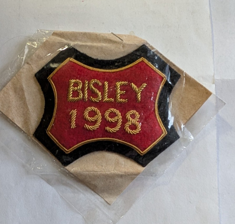 1998 BISLEY bullion patch Bisley National Rifle Association U.K. N.O.S.