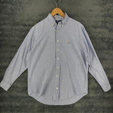 Ralph Lauren Polo Men's Yarmouth Flesh Pony Blue Oxford Dress Shirt 16.5-35