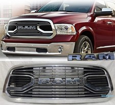 Chrome Grill For Dodge Ram 1500 Grill 2013-2018 Big Horn Hood Grille Wletter