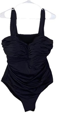 NWT SWIMSUITS FOR ALL WOMEN'S PLUS SZ 1PC SWIMSUIT BUILT IN BRA RUCHED SIZE 20