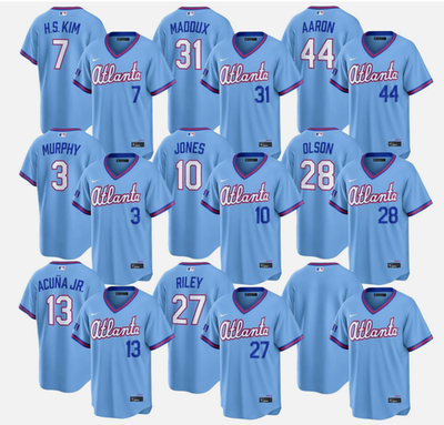 #ad Men#x27;s Atlanta Braves Powder Blue 2026 City Connect Stadium gs55 $35.44