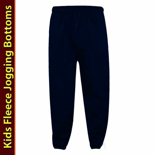BOYS KIDS UNISEX PLAIN JOGGING BOTTOMS WARM FLEECE JOGGERS SCHOOL TROUSERS 5-13 - Picture 6 of 7