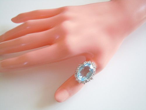 Silber Ring geprüft mit Steinen Klar+Blau 2 Punzen 7,3 g/Gr.54 - Bild 2 von 9