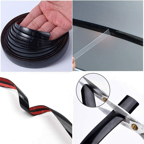 Black Molding Trim Strip For Car/Truck Door Window Body Side Adornment 10FT x 1" - Picture 5 of 12