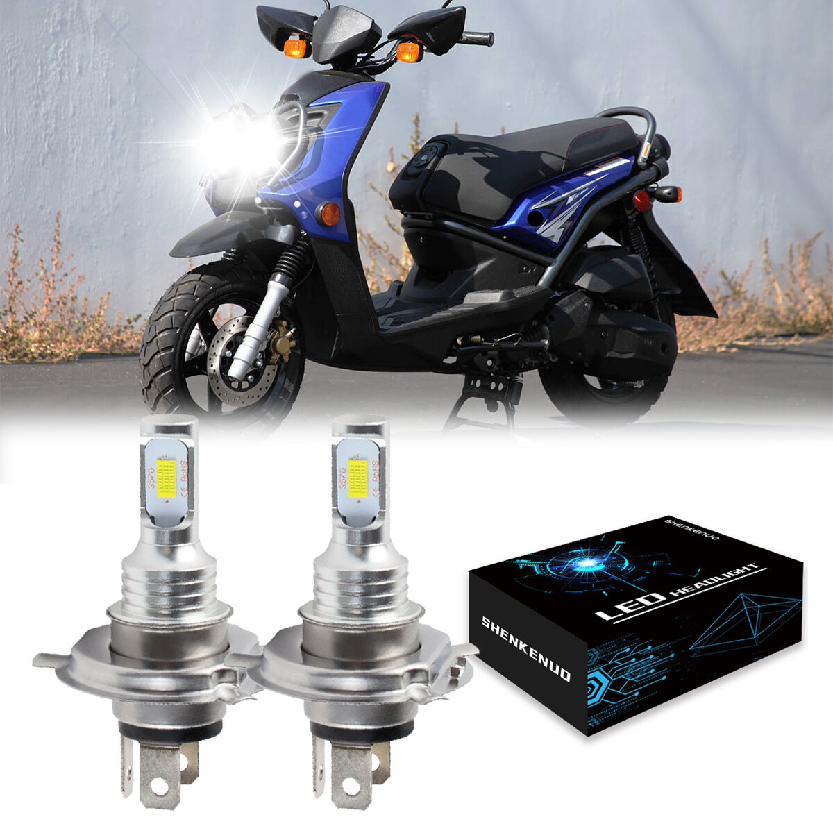 S7S SEALIGHT H4 LED Headlight Bulb Conversion Kit H Beam 6000K White Bright New