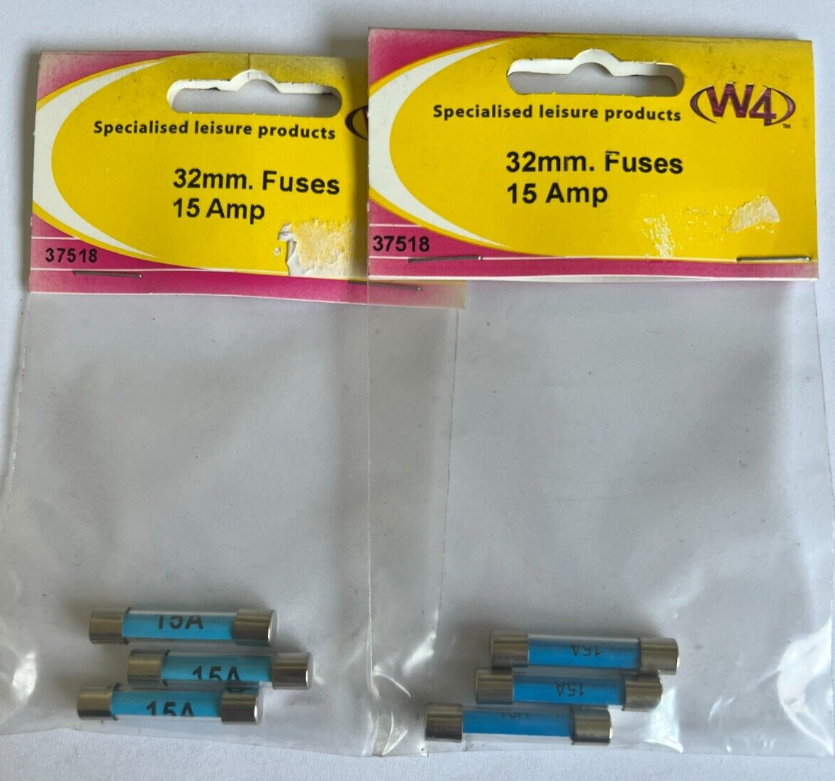 W4 32mm fuses 15 amp x 2 packs Caravan Motorhome