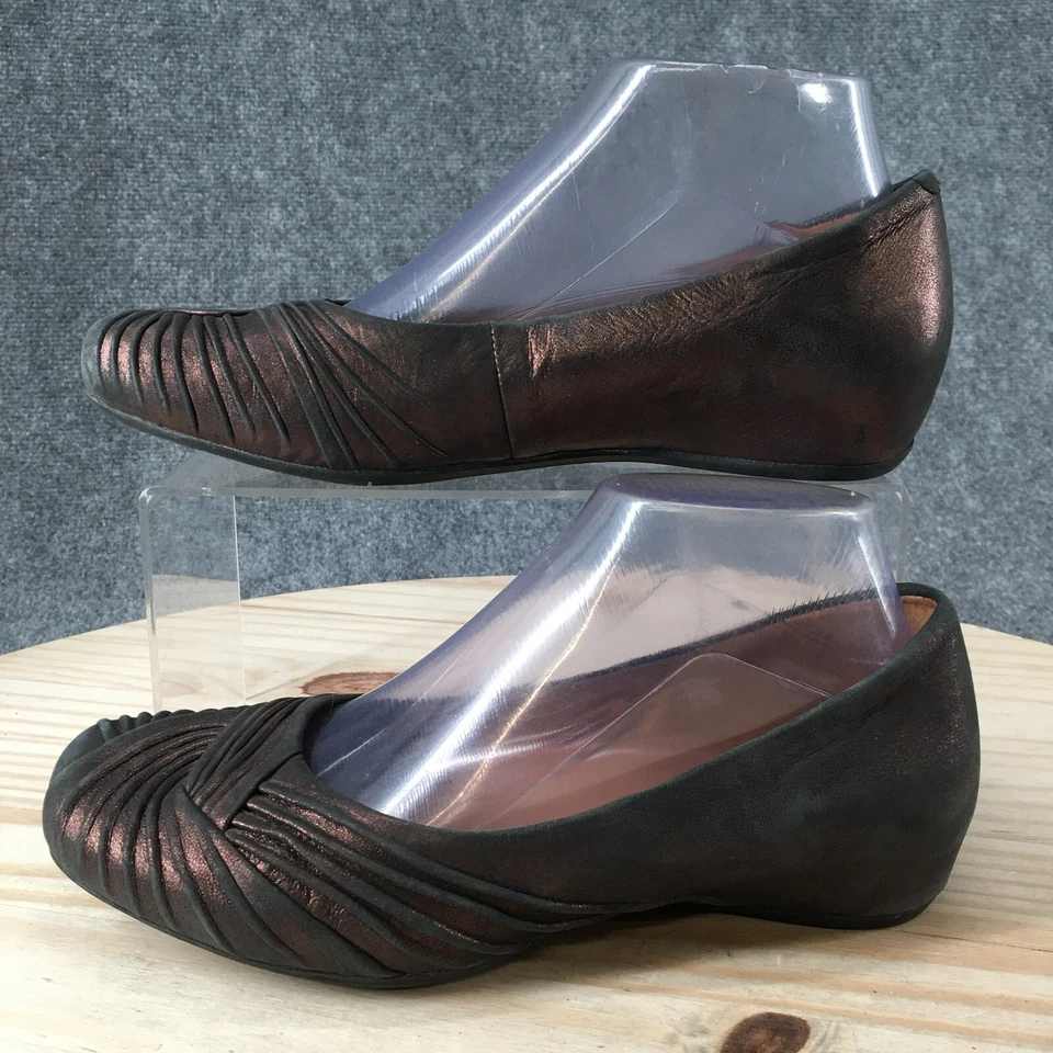 Earthies Zapatos Mujer 7.5 B Vanya Sin Cordones Planos Cuero Marrón Pull On Parte Superior Baja Foto 2 de 4