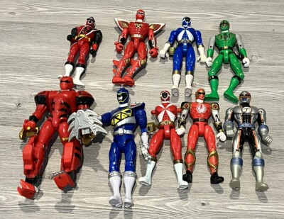 Power Rangers Action Figures Lot of 9 Mixed Green Blue Red - FREE SHIP!