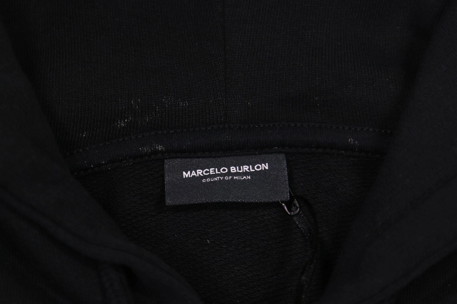 Marcelo Burlon Felpa con Cappuccio XL Donna Nera Oversize Spacco Laterale Contea di Milano