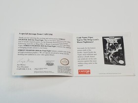 Street Fighter 2010 Authentic Original NES Nintendo Manual Only **