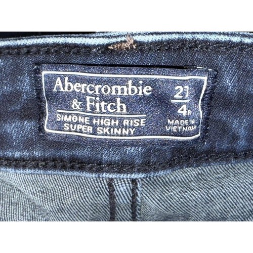Abercrombie & Fitch Simone High Rise Super Skinny Blue Denim Jeans Size 27 4 R - Picture 3 of 6